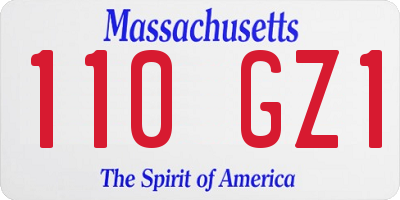 MA license plate 110GZ1