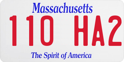MA license plate 110HA2