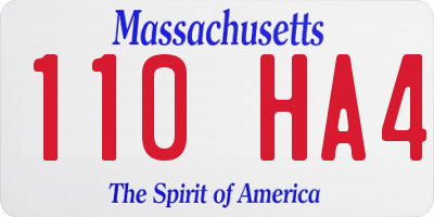 MA license plate 110HA4