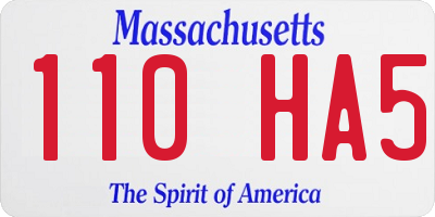MA license plate 110HA5