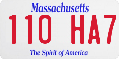 MA license plate 110HA7