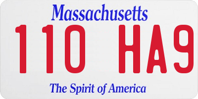 MA license plate 110HA9