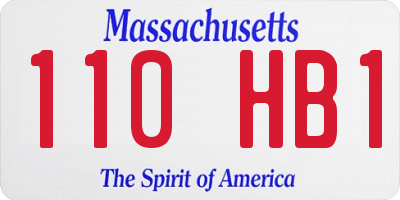MA license plate 110HB1
