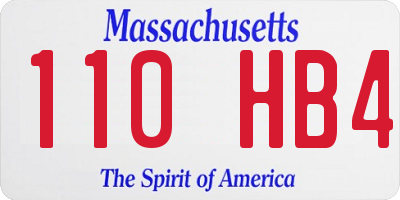 MA license plate 110HB4