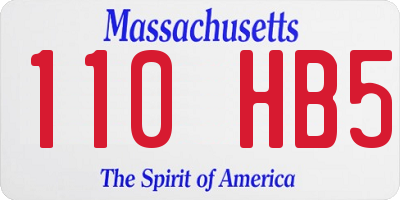 MA license plate 110HB5
