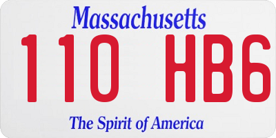 MA license plate 110HB6