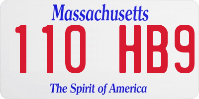 MA license plate 110HB9