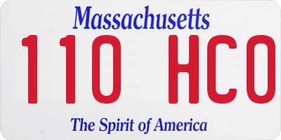 MA license plate 110HC0
