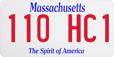 MA license plate 110HC1