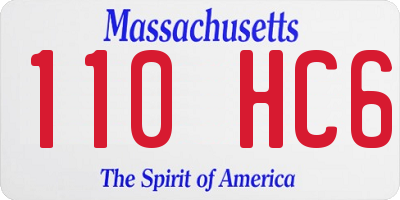 MA license plate 110HC6
