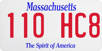 MA license plate 110HC8