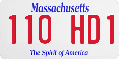 MA license plate 110HD1