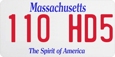MA license plate 110HD5