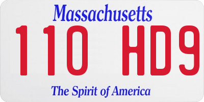 MA license plate 110HD9