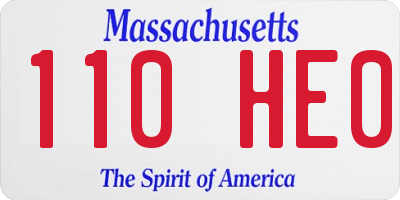 MA license plate 110HE0