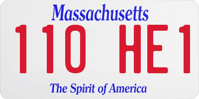 MA license plate 110HE1