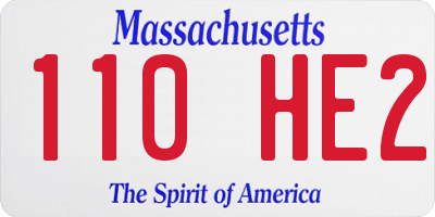MA license plate 110HE2