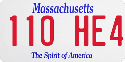 MA license plate 110HE4