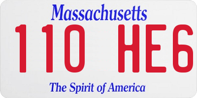 MA license plate 110HE6