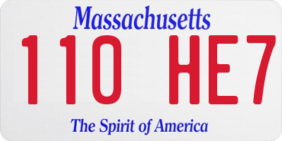 MA license plate 110HE7