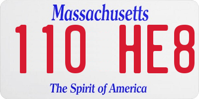 MA license plate 110HE8