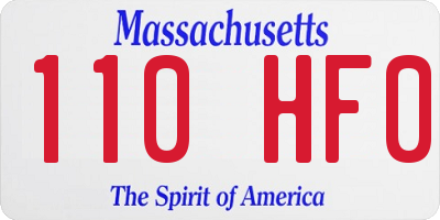 MA license plate 110HF0