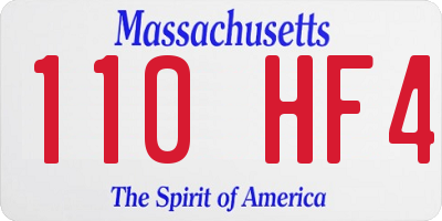 MA license plate 110HF4
