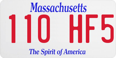 MA license plate 110HF5
