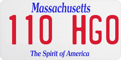 MA license plate 110HG0