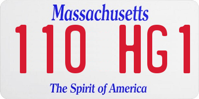 MA license plate 110HG1