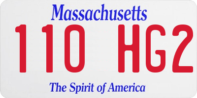 MA license plate 110HG2