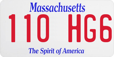 MA license plate 110HG6