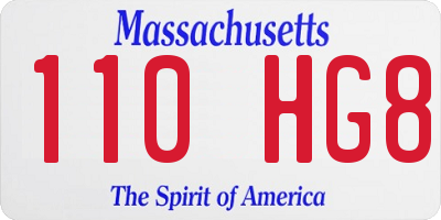 MA license plate 110HG8