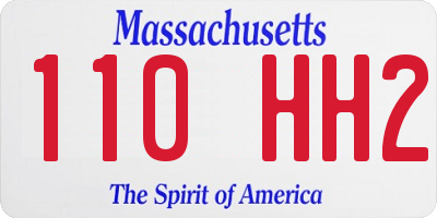 MA license plate 110HH2