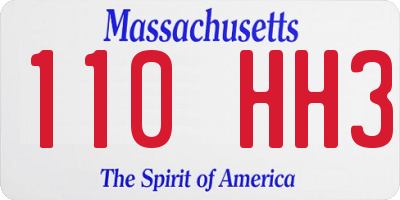 MA license plate 110HH3