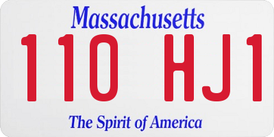 MA license plate 110HJ1