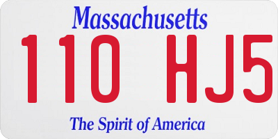 MA license plate 110HJ5