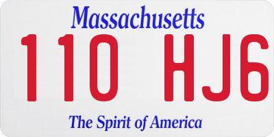 MA license plate 110HJ6