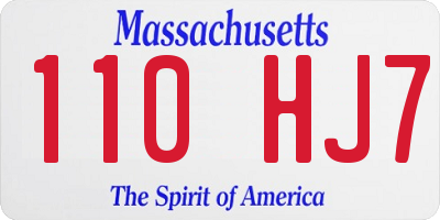 MA license plate 110HJ7