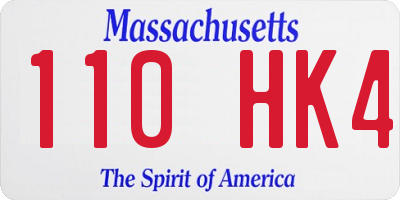 MA license plate 110HK4