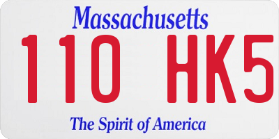 MA license plate 110HK5