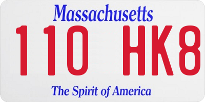 MA license plate 110HK8