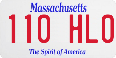 MA license plate 110HL0