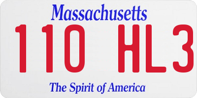 MA license plate 110HL3