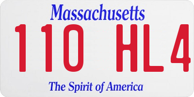 MA license plate 110HL4