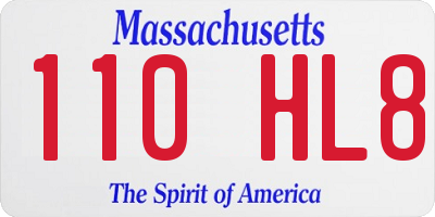 MA license plate 110HL8