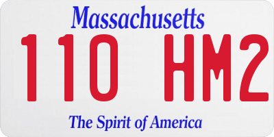 MA license plate 110HM2