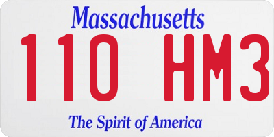 MA license plate 110HM3