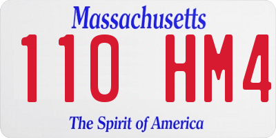 MA license plate 110HM4