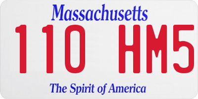 MA license plate 110HM5
